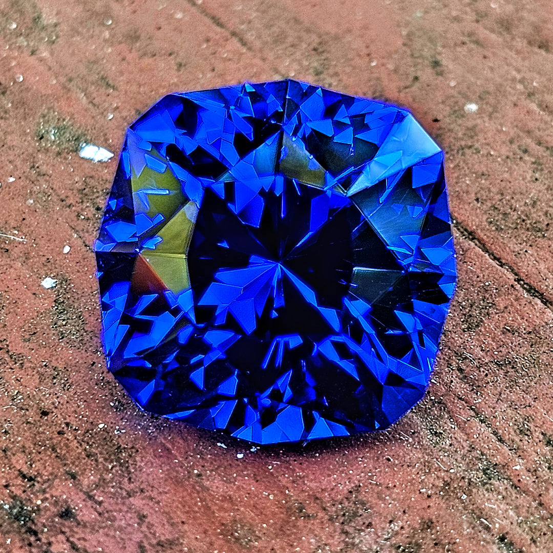 Djeva Fire Blue Lab Spinel, House Of Sylas Cushion Cut, 25 Carats