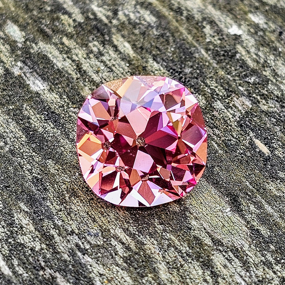 Light Pink Padparadscha Lab Sapphire, Antique Cushion Cut, 8.7 Carats