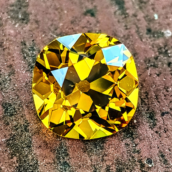 Golden Yellow Lab Sapphire, Antique Cushion Cut, 7.5 Carats