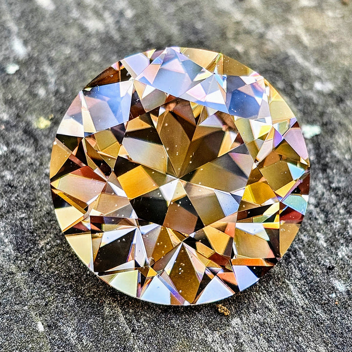 Experimental Grey to Blush Pink Lab Garnet, Traditional Round Brilliant Cut, 105.4 Carats