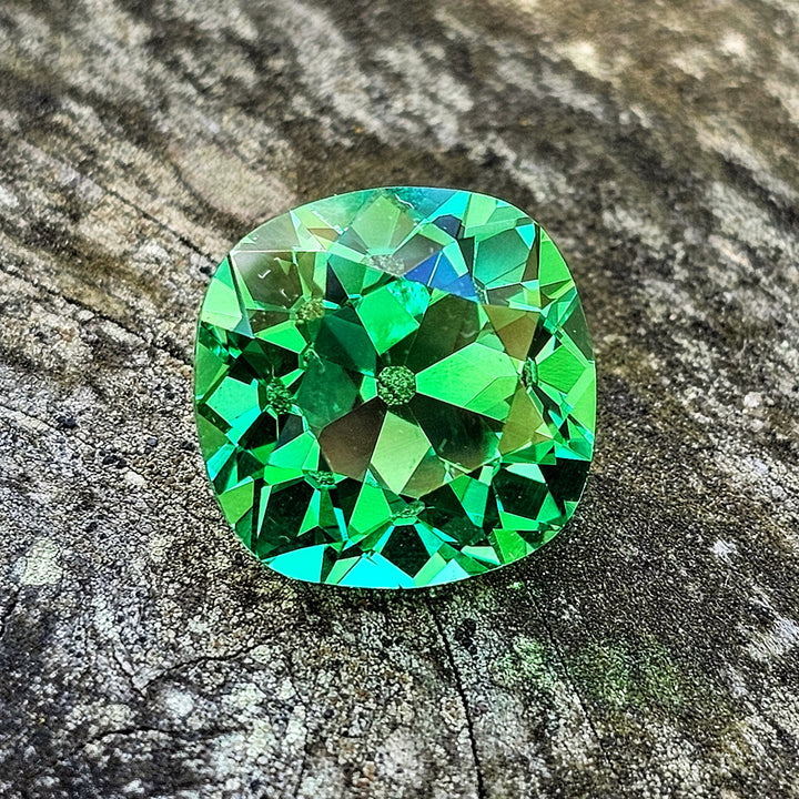 Vivid Green Vanadium YAG, Antique Cushion Cut, 16.21 Carats