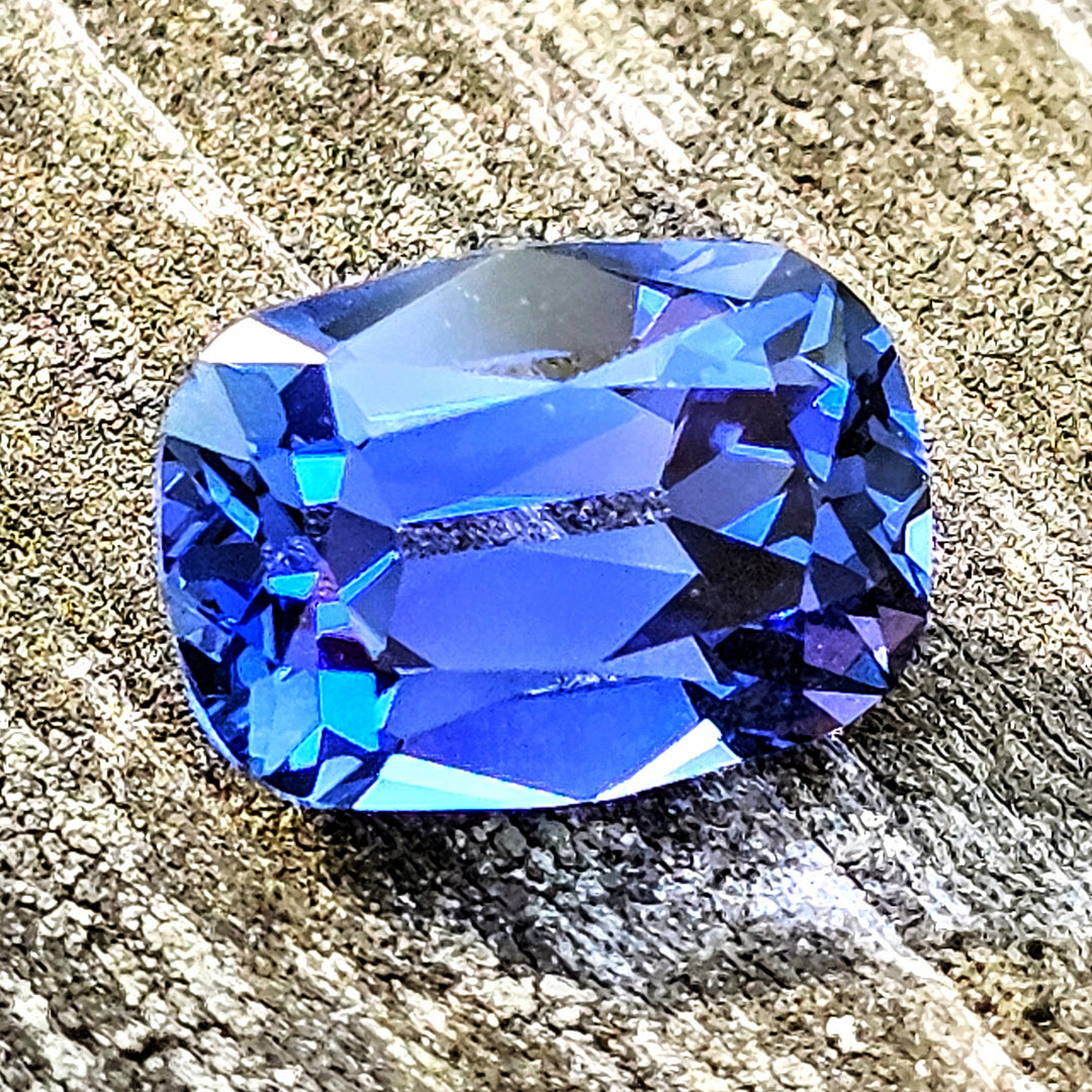 Blue Czochralski Lab Sapphire, Antique Long Cushion Cut, 2.9 Carats