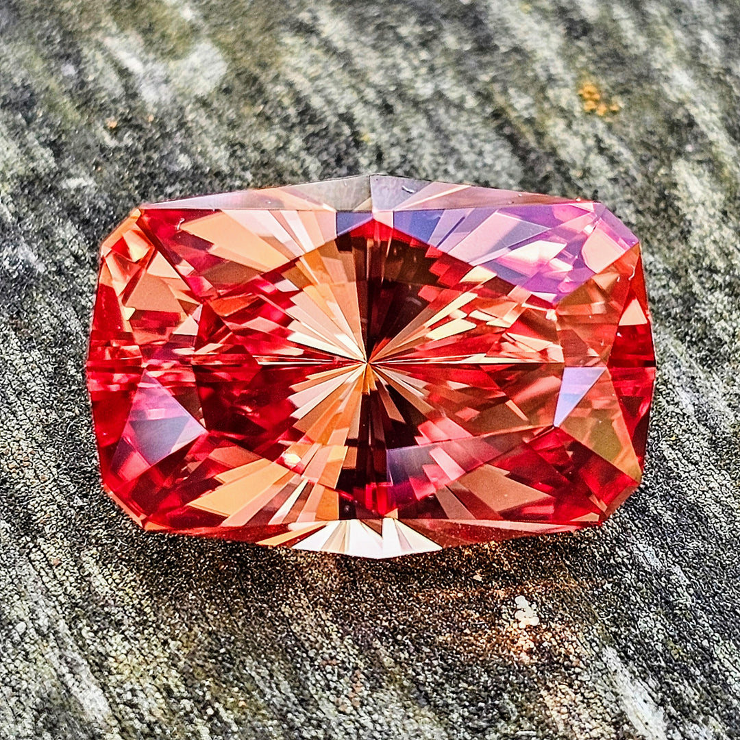 Light Orange Padparadscha Lab Sapphire, House Of Sylas Long Cushion Cut, 26.8 Carats