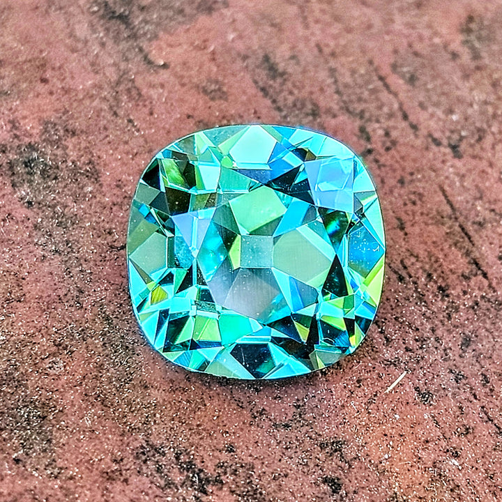 Teal "Paraiba" YAG, Antique Cushion Cut, 8.92 Carats