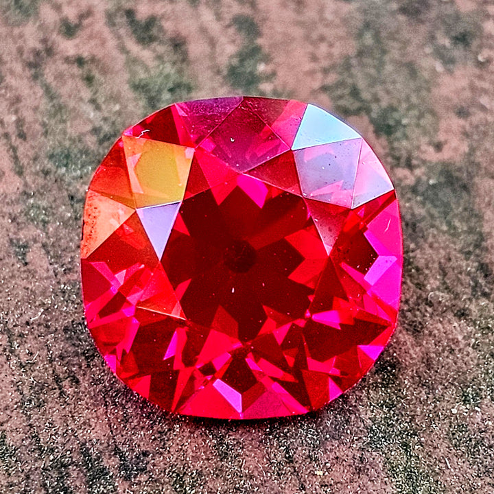 Pigeon Blood Lab Spinel, Antique Cushion Cut, 8.6 Carats