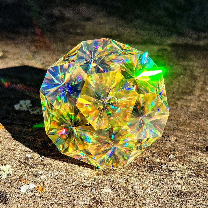 White Rutile 🌈🍭🦄, Gnome's Geode Cut, 106.05 Carats