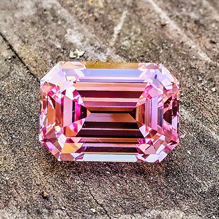 Lilac Purple Czochralski Lab Sapphire, Emerald Cut, 11.7 Carats