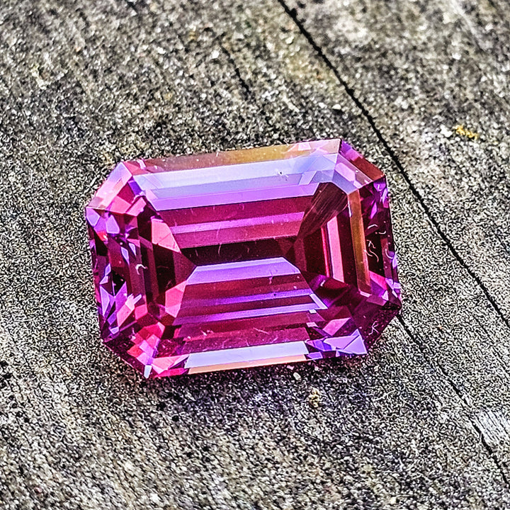 Purple Czochralski Lab Sapphire, Emerald Cut, 9.45 Carats