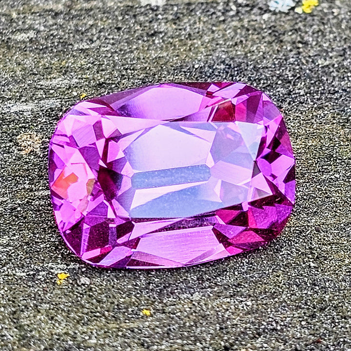 Color Shift Purple Lab Sapphire, Antique Long Cushion Cut, 10.85 Carats
