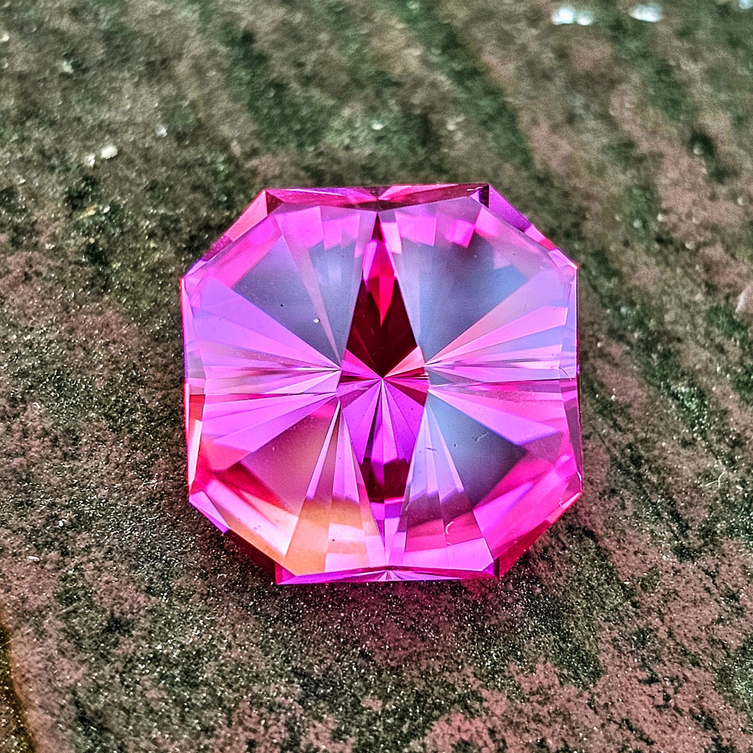 Pink Lab Sapphire, Tessellation Cut, 14.08 Carats