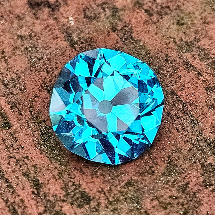 Deep Cobalt Teal Lab Sapphire, Antique Cushion Cut, 5.865 Carats