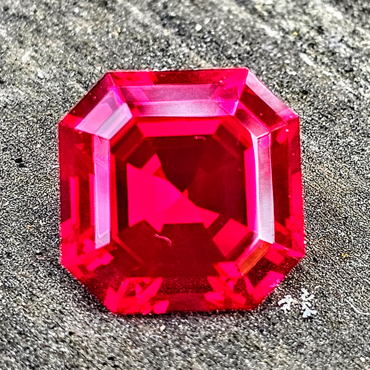 Pigeon Blood Lab Spinel, Asscher Cut, 12.6 Carats
