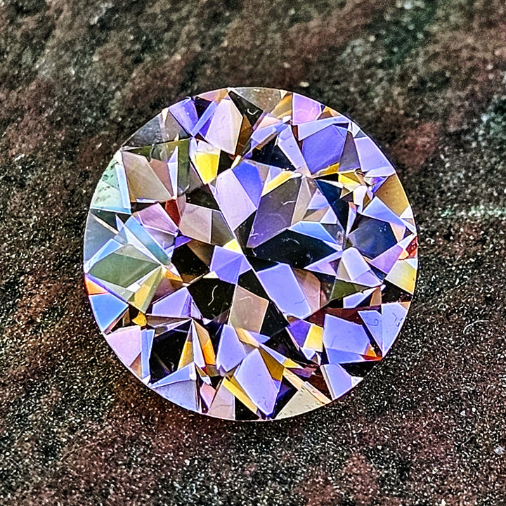 Soviet Era Padparadscha Erbium YAG, Traditional Round Brilliant Cut, 13.01 Carats