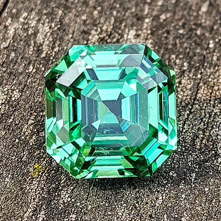 Djeva Green Lab Sapphire, Asscher Cut, 4.67 Carats