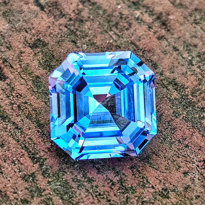 Cornflower Blue Lab Spinel, Asscher Cut, 8.33 Carats