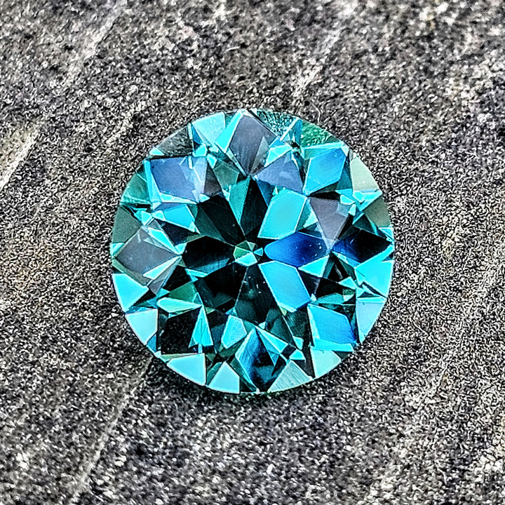 Teal "Paraiba" YAG, Traditional Round Brilliant Cut, 5.21 Carats