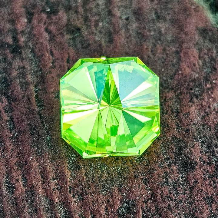 Green LuAG, Tessellation Cut, 15.45 Carats