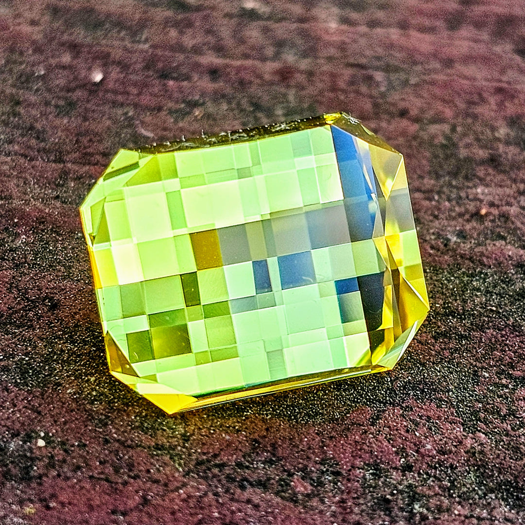 Yellow Lab Sapphire, Pixel Rectangle Cut, 7.98 Carats