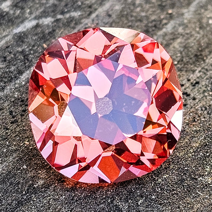 Sunrise Padparadscha Lab Sapphire, Antique Cushion Cut, 14.36 Carats