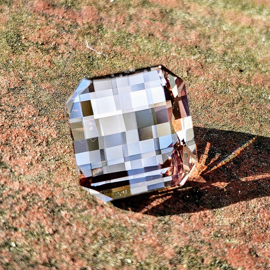 Smoky Lab Spinel , Pixel Square Cut, 6.75 Carats