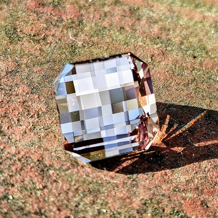 Smoky Lab Spinel , Pixel Square Cut, 6.75 Carats