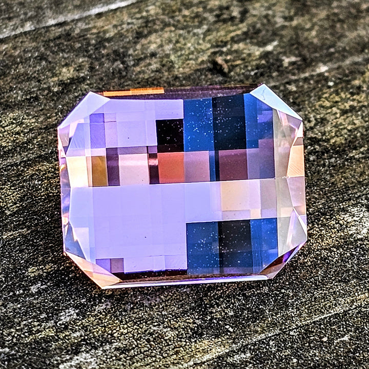 Soviet Era Padparadscha Erbium YAG, Pixel Rectangle Cut, 10.80 Carats