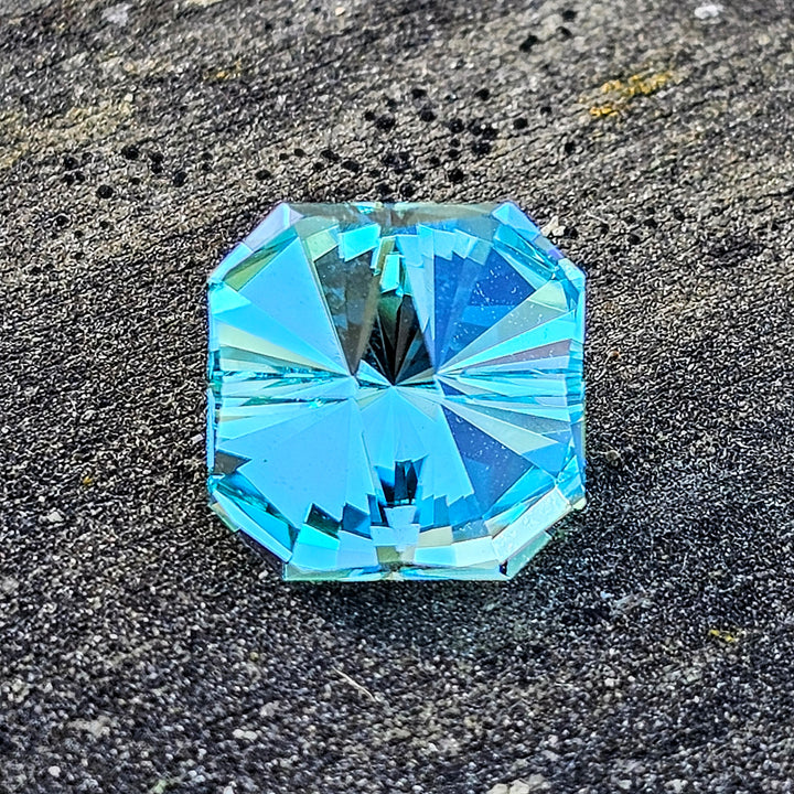 Teal "Paraiba" YAG, Tessellation Cut, 6.07 Carats