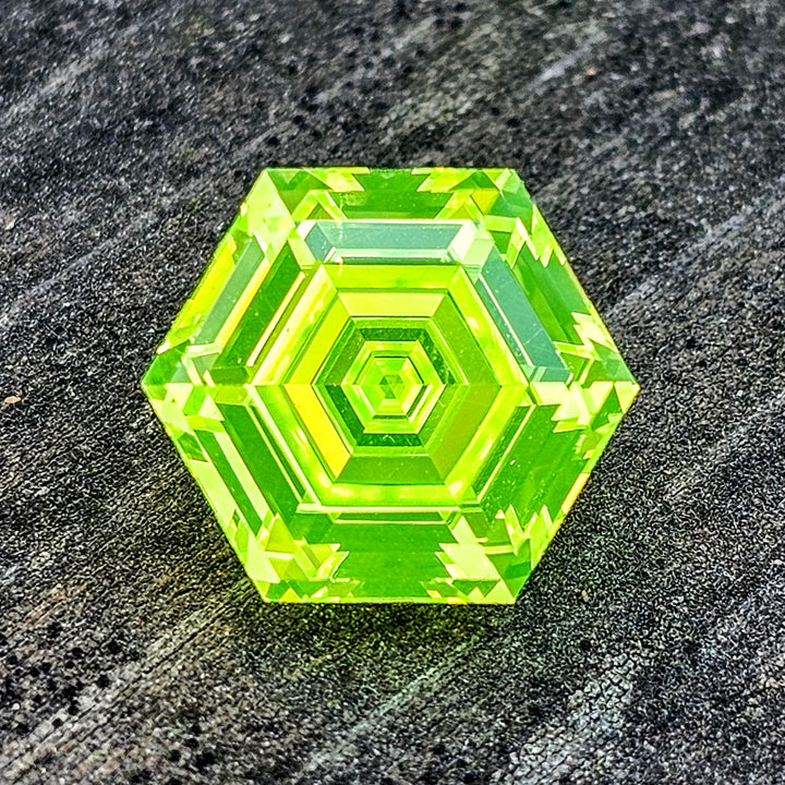 Green LuAG, Hexagon Step Cut, 12.55 Carats