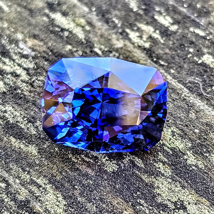 Blue Czochralski Lab Sapphire, Long Cushion Cut, 9 Carats - DJEVA