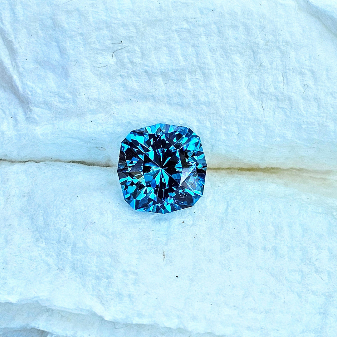 Cerulean Blue Lab Sapphire, House Of Sylas Cushion Cut, 9 Carats - DJEVA