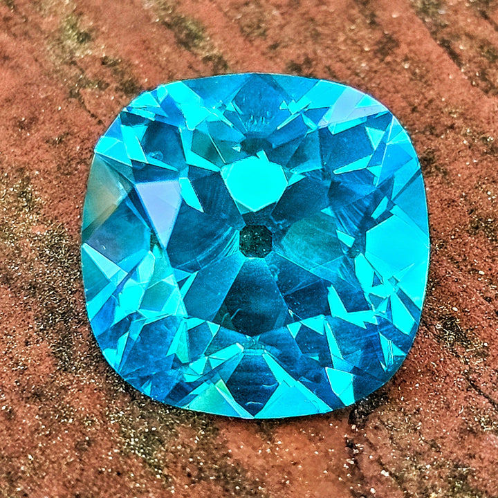 Cobalt Teal Lab Sapphire, Antique Cushion Cut, 11.55 Carats - DJEVA