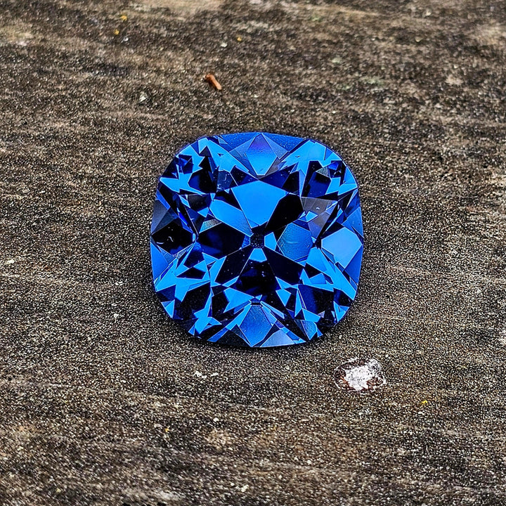 Cornflower Blue Lab Spinel, Antique Cushion Cut, 32.15 Carats - DJEVA