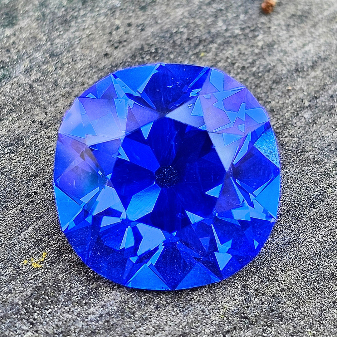 Djeva Fire Blue Lab Spinel, Antique Cushion Cut, 18.41 Carats - DJEVA