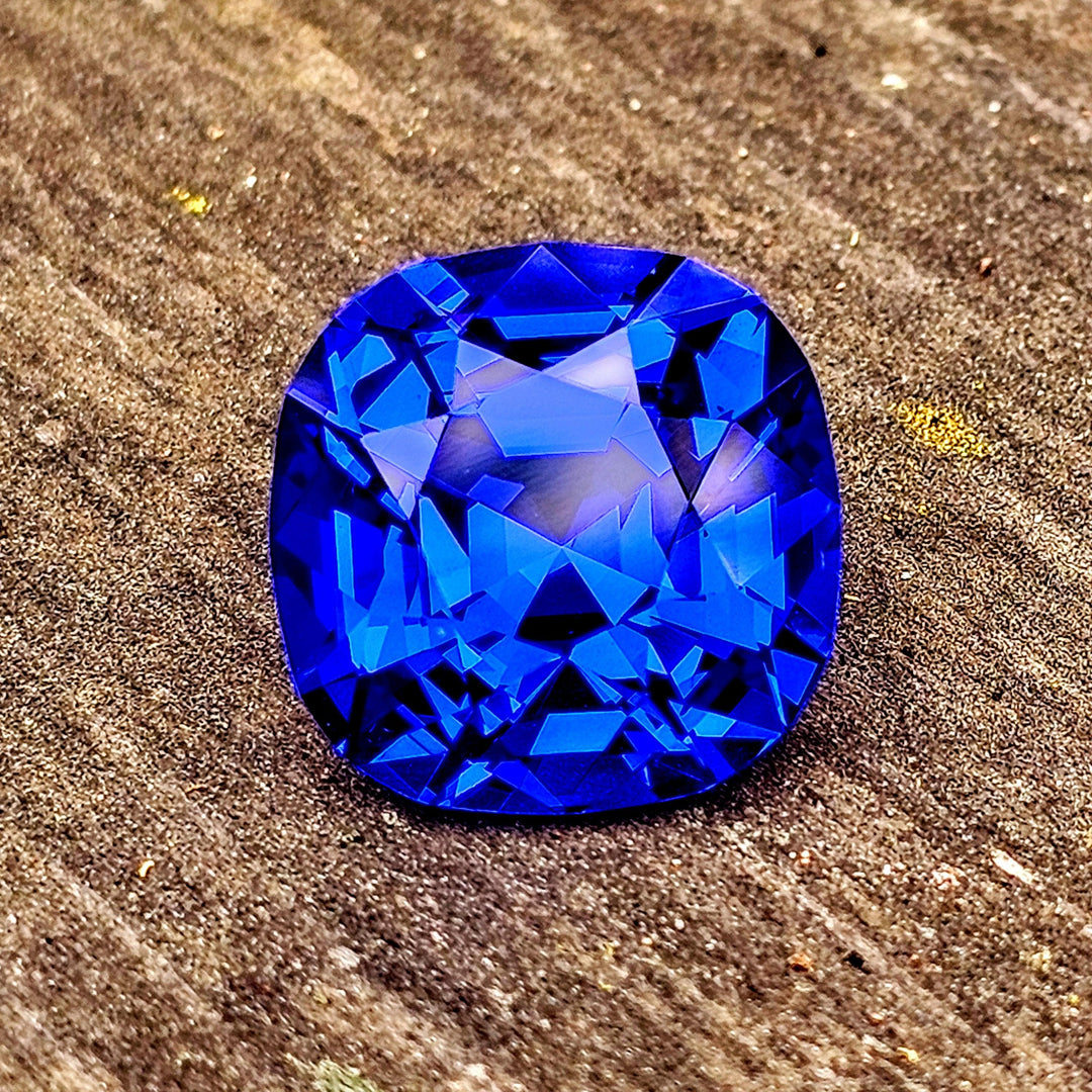 Djeva Fire Blue Lab Spinel, Cushion Step Cut, 23.85 Carats - DJEVA