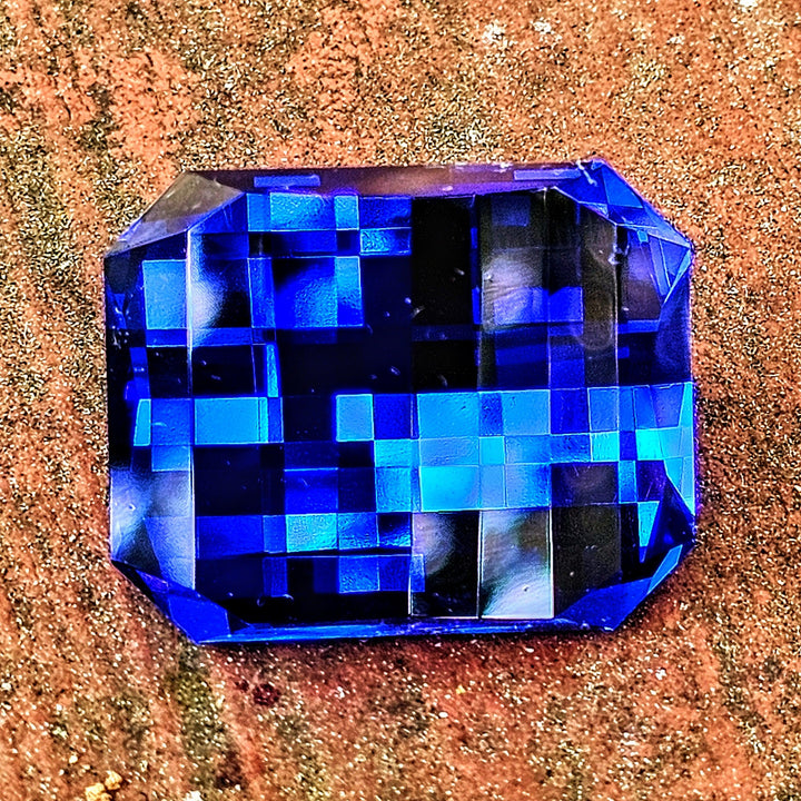 Djeva Fire Blue Lab Spinel, Pixel Rectangle Cut, 59.64 Carats - DJEVA