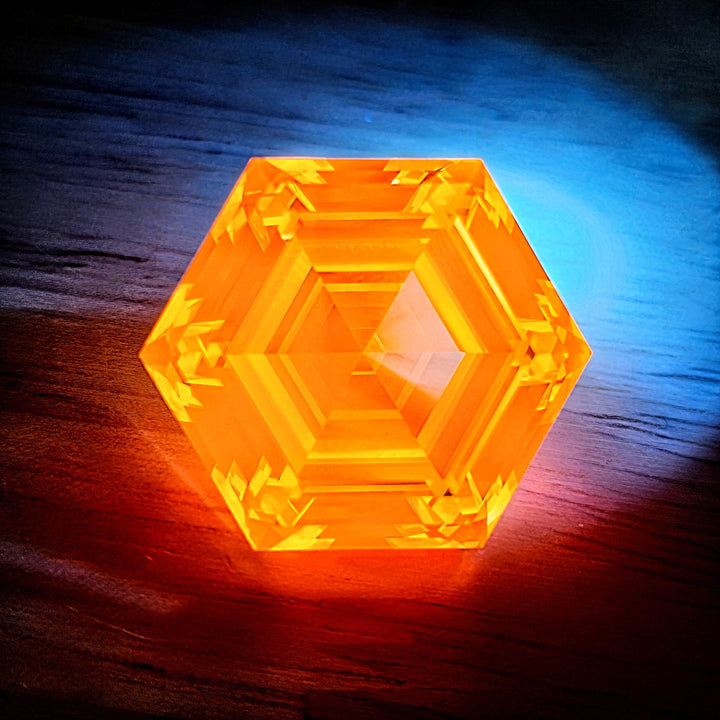Experimental Samarium YAG, Hexagon Step Cut, 123.9 Carats - DJEVA