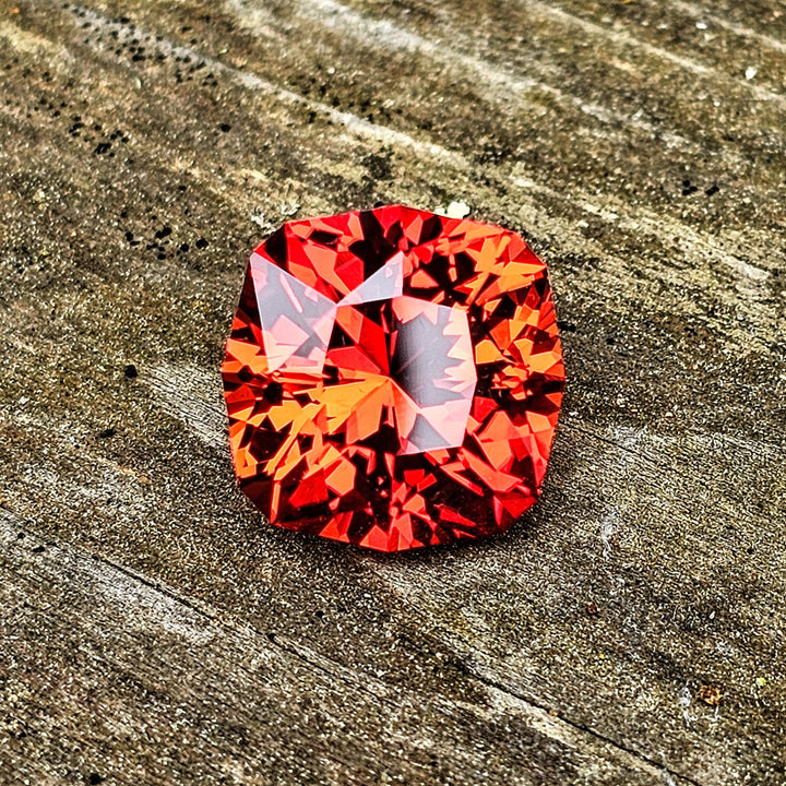 Fire Orange Lab Sapphire, House Of Sylas Cushion Cut, 16.1 Carats - DJEVA