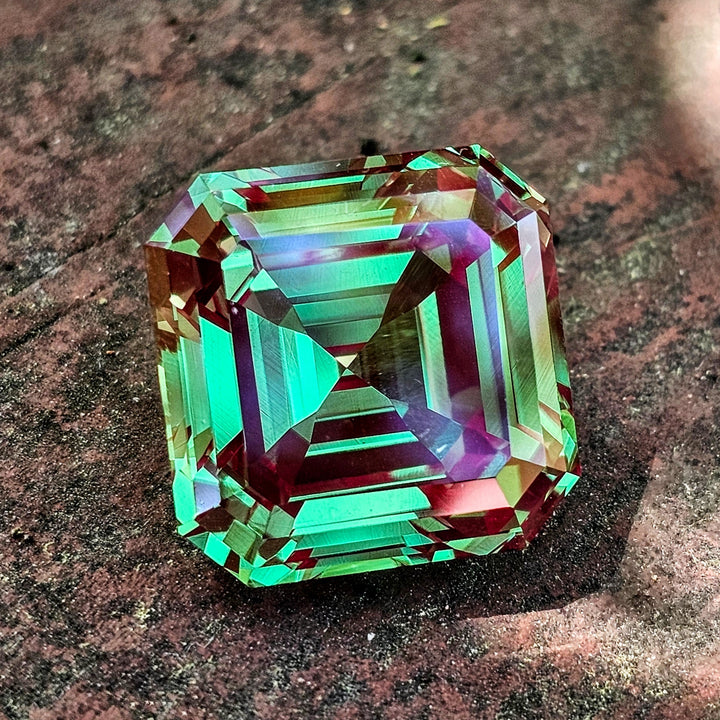 Green and Red Christmas Garnet, Asscher Cut, 35.76 Carats - DJEVA