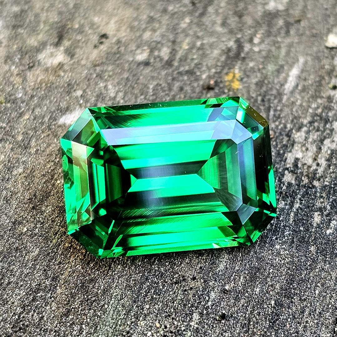 Green CTH YAG, Emerald Cut, 14.56 Carats - DJEVA