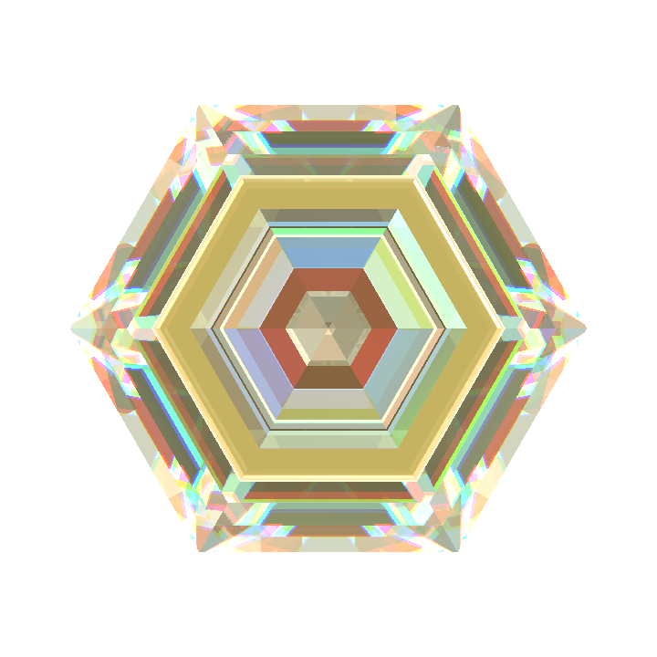Custom 🦄🌈🪄 Rutile Hexagon Step Gem