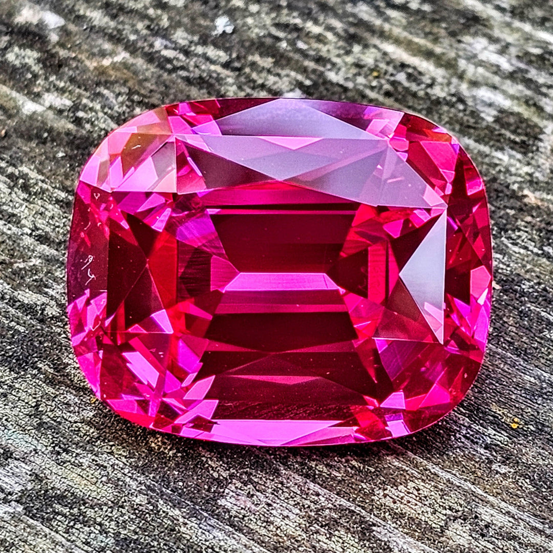 Hot Pink Czochralski Lab Spinel, Cushion Step Cut, 38.85 Carats - DJEVA