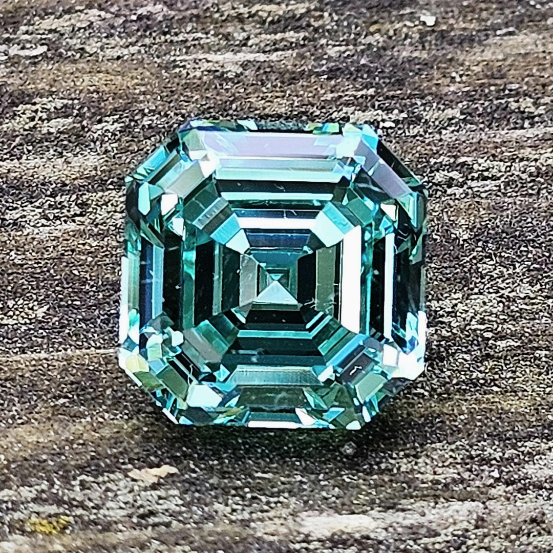 Pastel Mint Laser Garnet, Asscher Cut, 8.05 Carats - DJEVA
