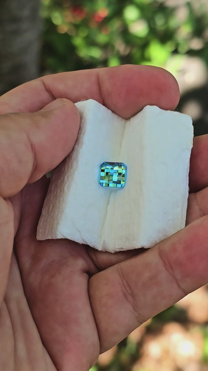 Blue Cobalt YAG, Pixel Square Cut, 4.08 Carats
