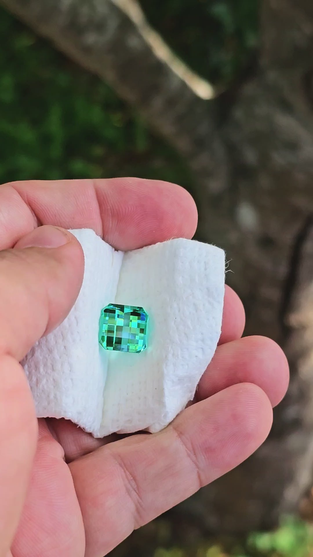 Teal "Paraiba" YAG, Pixel Square Cut, 9.50 Carats