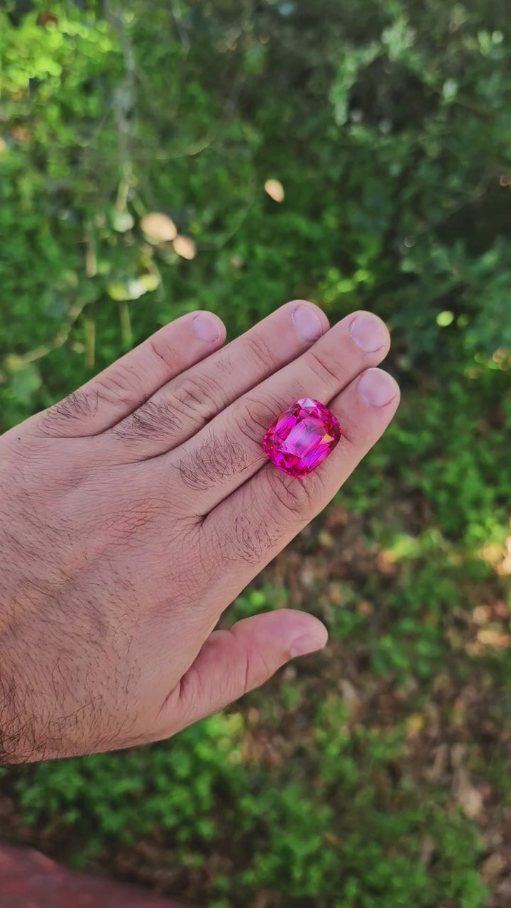 Jedi Color Czochralski Lab Spinel, Long Cushion Step  Cut, 38.85 Carats