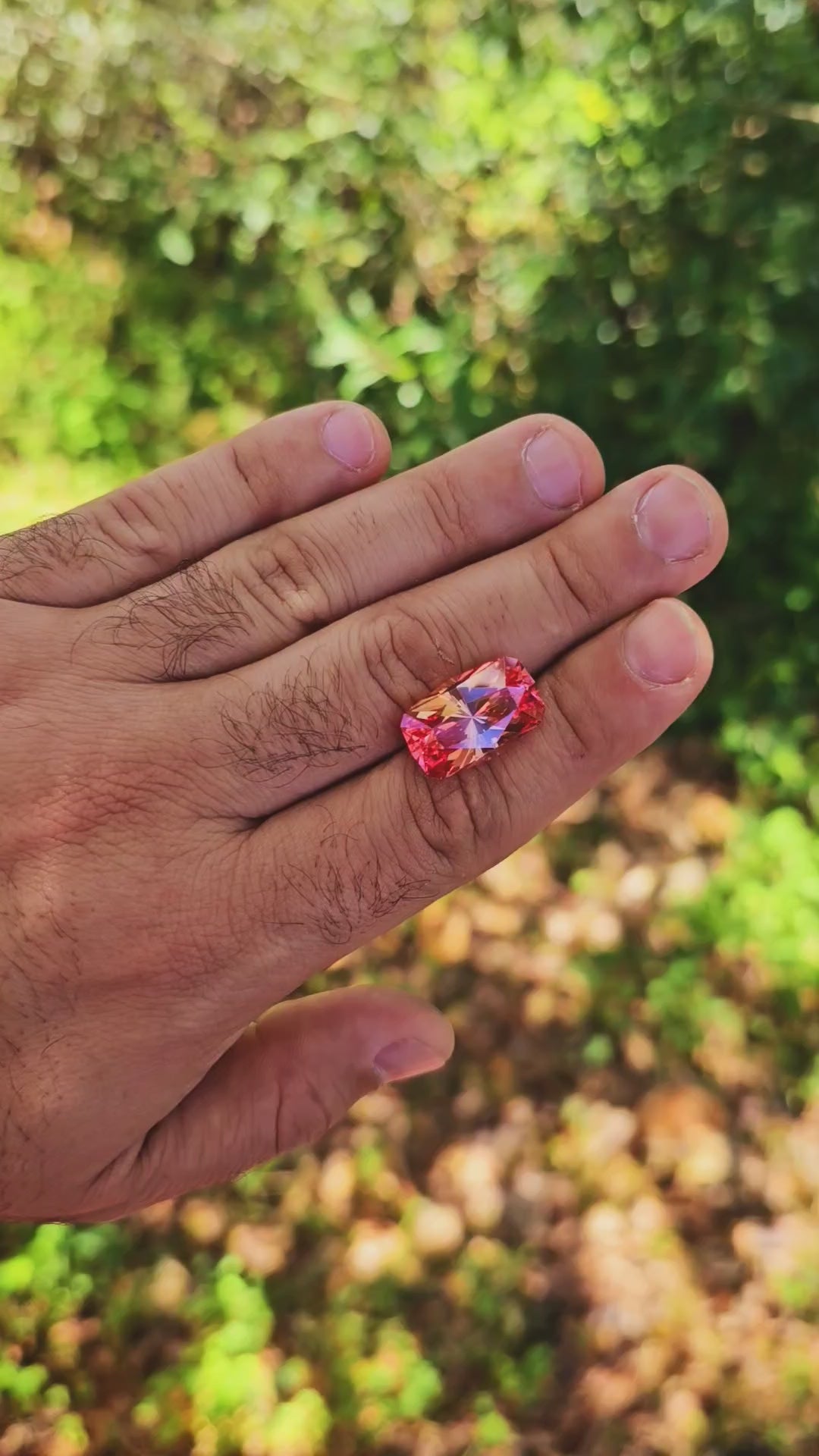 Light Orange Padparadscha Lab Sapphire, House Of Sylas Long Cushion Cut, 21.55 Carats