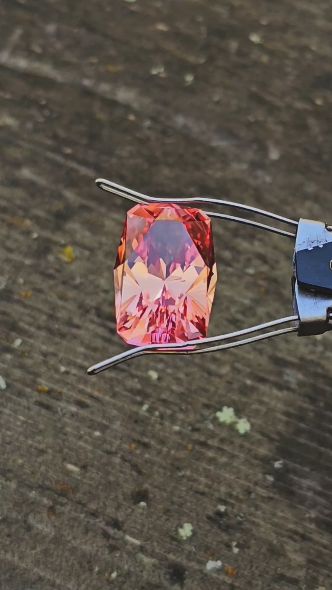 Light Orange Padparadscha Lab Sapphire, House Of Sylas Long Cushion Cut, 21.55 Carats