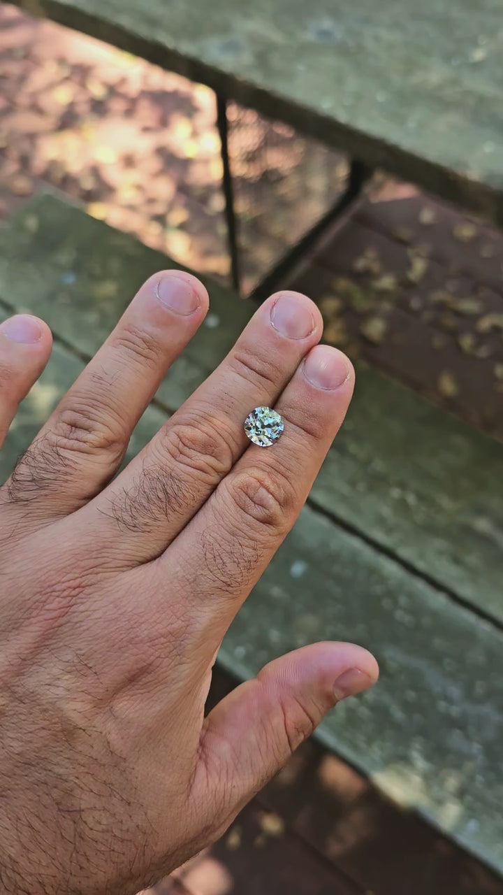 Aqua Blue Lab Sapphire, Antique Cushion Cut, 4.45 Carats