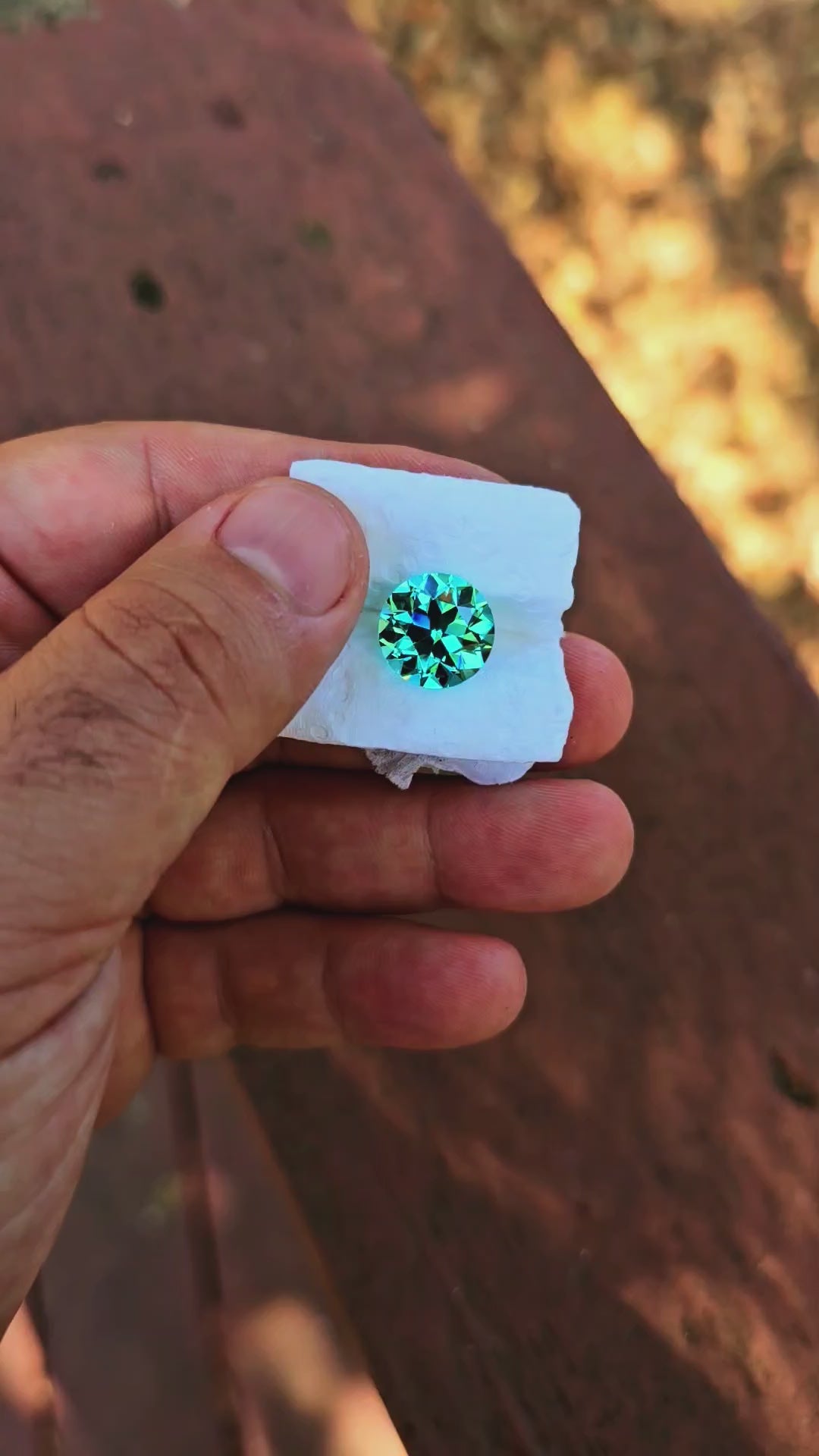 Teal "Paraiba" YAG, Traditional Round Brilliant Cut, 13.64 Carats