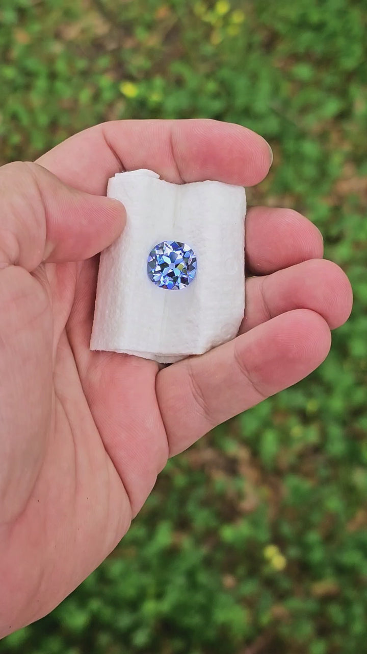 Blue Czochralski Lab Sapphire, Antique Cushion Cut, 9.83 Carats